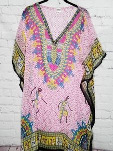 Highness Poncho Graphic Eqyptian Vaca Summer Sheer Beachy One Size